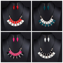 Load image into Gallery viewer, Exaggerated Adjustable Acrylic Necklace Earrings Jewelry Set