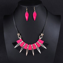 Load image into Gallery viewer, Exaggerated Adjustable Acrylic Necklace Earrings Jewelry Set