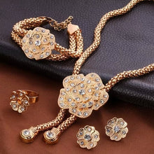 Load image into Gallery viewer, Romantic Rhinestone Necklace Earring Ring Jewelry Set