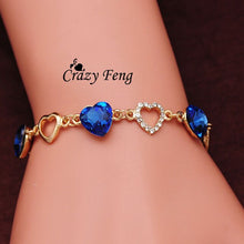 Load image into Gallery viewer, Crystal Chain Heart Lover Bracelets Bangle