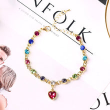 Load image into Gallery viewer, Crystal Chain Heart Lover Bracelets Bangle