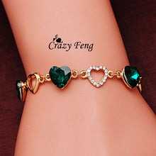 Load image into Gallery viewer, Crystal Chain Heart Lover Bracelets Bangle
