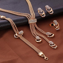 Load image into Gallery viewer, Romantic Rhinestone Necklace Earring Ring Jewelry Set
