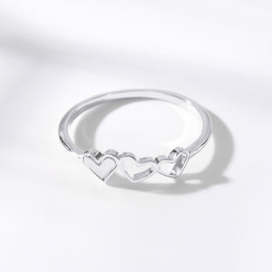 Cute Three Heart Women Ring