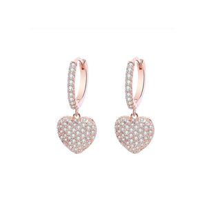 Luxury CZ Heart Earrings for Women