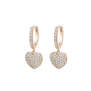 Luxury CZ Heart Earrings for Women