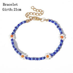 Bohemian Colorful Seed Bead Flower Choker Necklace