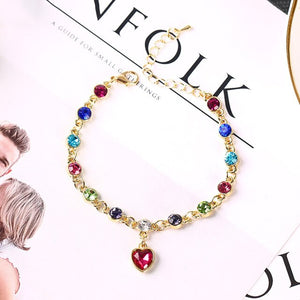 Crystal Chain Heart Lover Bracelets Bangle
