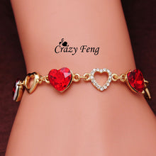 Load image into Gallery viewer, Crystal Chain Heart Lover Bracelets Bangle
