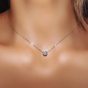 Simply Small Round 1 carat Cubic Zirconia Pendant Necklace