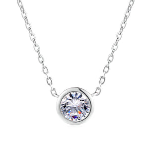 Simply Small Round 1 carat Cubic Zirconia Pendant Necklace