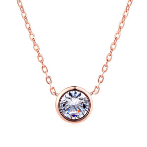 Simply Small Round 1 carat Cubic Zirconia Pendant Necklace