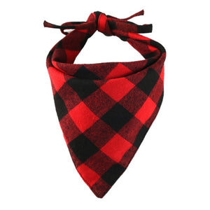 Fashion Cotton Dog Plaids Triangular Bandana Scarf