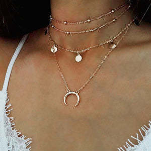 Fashion Sequins Multi Layer long Necklaces