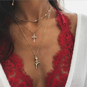 Fashion Sequins Multi Layer long Necklaces