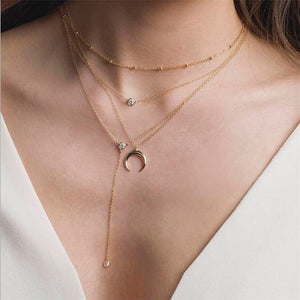 Fashion Sequins Multi Layer long Necklaces