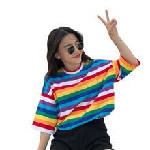 Load image into Gallery viewer, Women Rainbow Striped Tops
