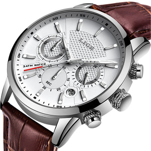 Luxury Leather Business Waterproof Watch