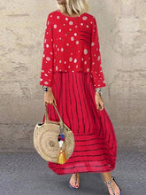 Load image into Gallery viewer, Women Polka dot loose fake two-piece dress
