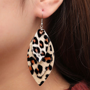New Long Retro Leopard Dangle Earrings